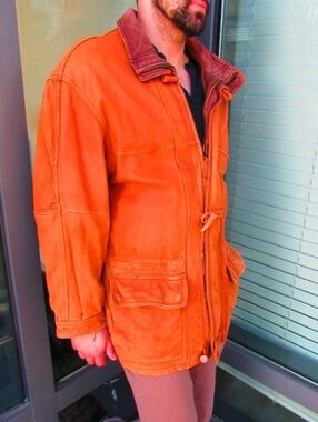 MAXWEAR Men's camel Field Jacket with Contrast Collar